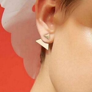 Anthropologie Minimalist Triangle Geometric Ear Jacket Earrings